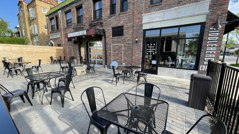 Fiddleheads Coffee Patio Dining Oakland Ave -Shorewood